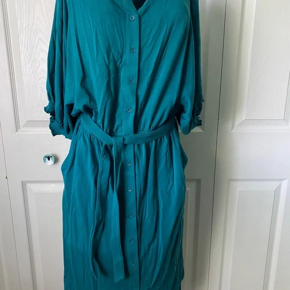 Garnet Hill | Dresses | Garnet Hill Tencel Jersey Tie Waist Midi Dress |  Poshmark
